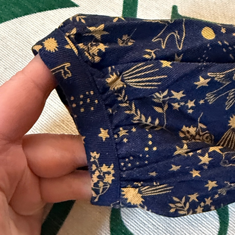 Boden Navy and Gold Floral Midi Dress - Picture 3 of 5